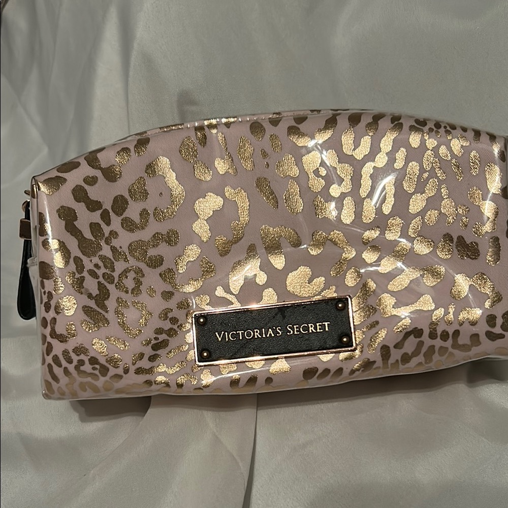 Victoria's Secret Gold and Cream Cosmetic Bag